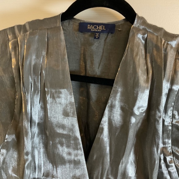 Rachel Roy Silver Sleeveless V-Neck Top size medium - Picture 2 of 12